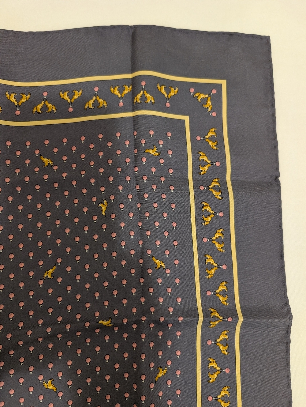 Christian Dior Silk Navy Floral Scarf - Picture 7 of 8